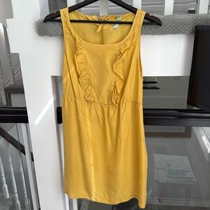 EUC Anthropologie Maeve mustard 100% silk dress XS